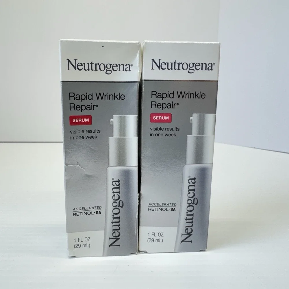 2 Neutrogena Rapid Wrinkle Repair Retinol Serum Wrinkles 1 fl Oz Lot